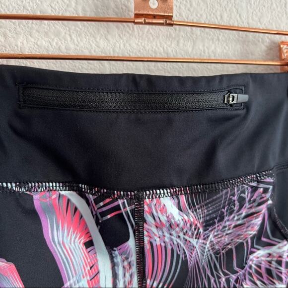 Nike Dri-Fit Power Right Fit Sea Coral Black Printed Running Crops Small - Picture 10 of 13